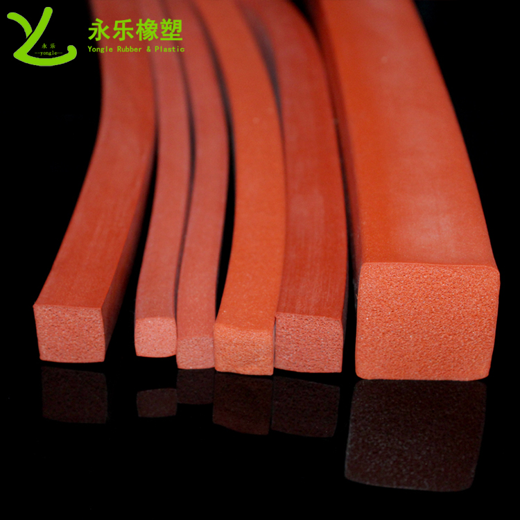 擠出硅膠密封條，耐高溫發(fā)泡硅膠條，阻燃硅膠發(fā)泡條