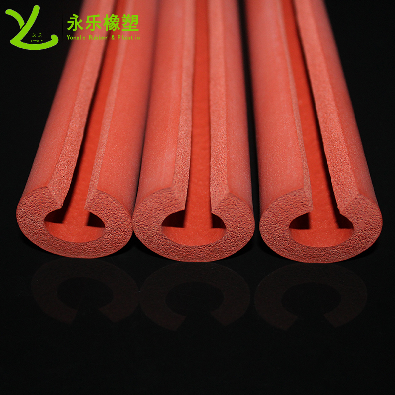 開口發(fā)泡硅膠管，耐高溫發(fā)泡硅膠管，保溫發(fā)泡硅膠管，隔熱發(fā)泡硅膠管