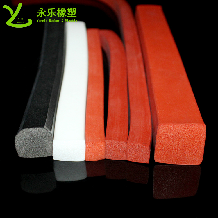 擠出防撞發(fā)泡硅膠條，阻燃發(fā)泡硅膠條，無(wú)氣味門(mén)窗發(fā)泡硅膠密封條