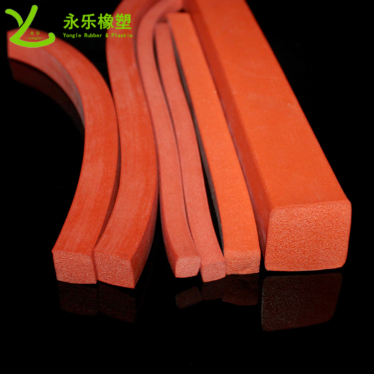 擠出硅膠密封條，耐高溫發(fā)泡硅膠條，阻燃硅膠發(fā)泡條